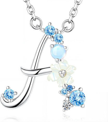 Initial Necklace 925 Sterling Silver Cubic Zirconia Letter Personalized Gifts for Girls