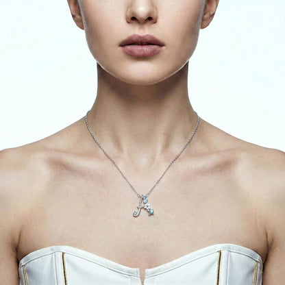 Initial Necklace 925 Sterling Silver Cubic Zirconia Letter Personalized Gifts for Girls