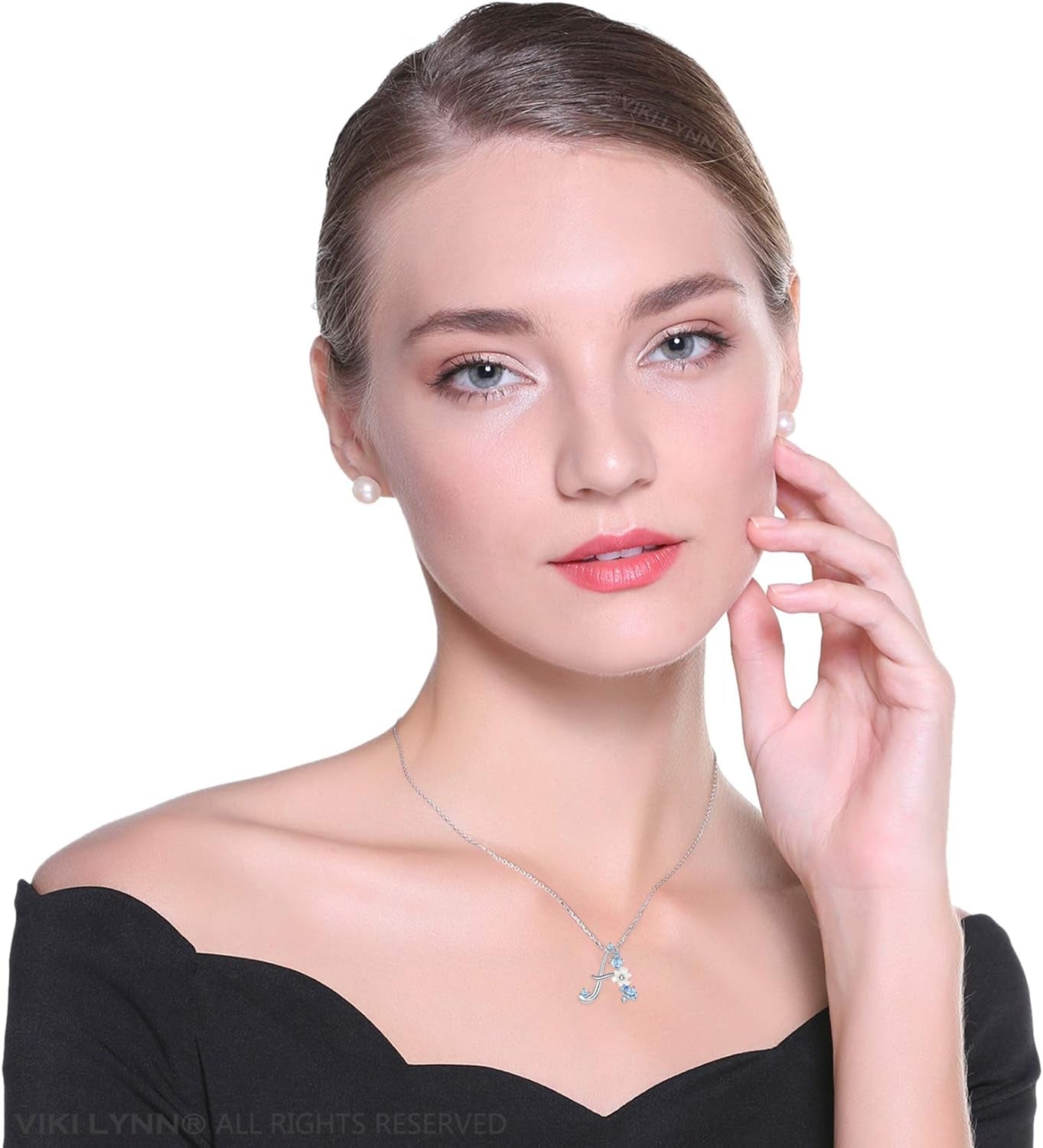 Initial Necklace 925 Sterling Silver Cubic Zirconia Letter Personalized Gifts for Girls